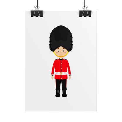 Adorable British Soldier Rolled Posters, Kids Room Decor, Unique Gift, Nursery Art, Educational Wall Art