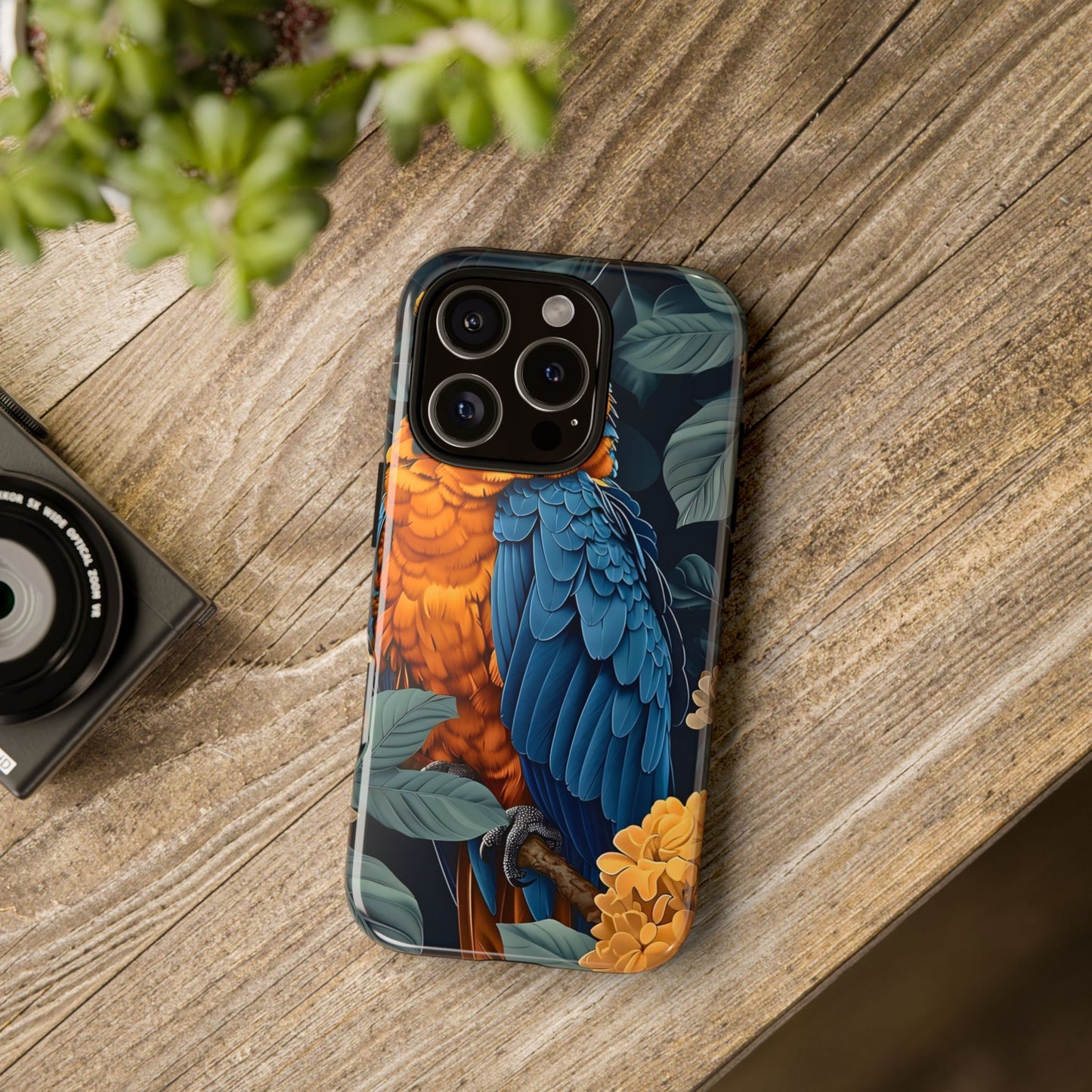 Tropical Parrot Phone Case - Tough Cases, Colorful Phone Cover, Nature Lover Gift, Floral Design, Bird Lover Accessory