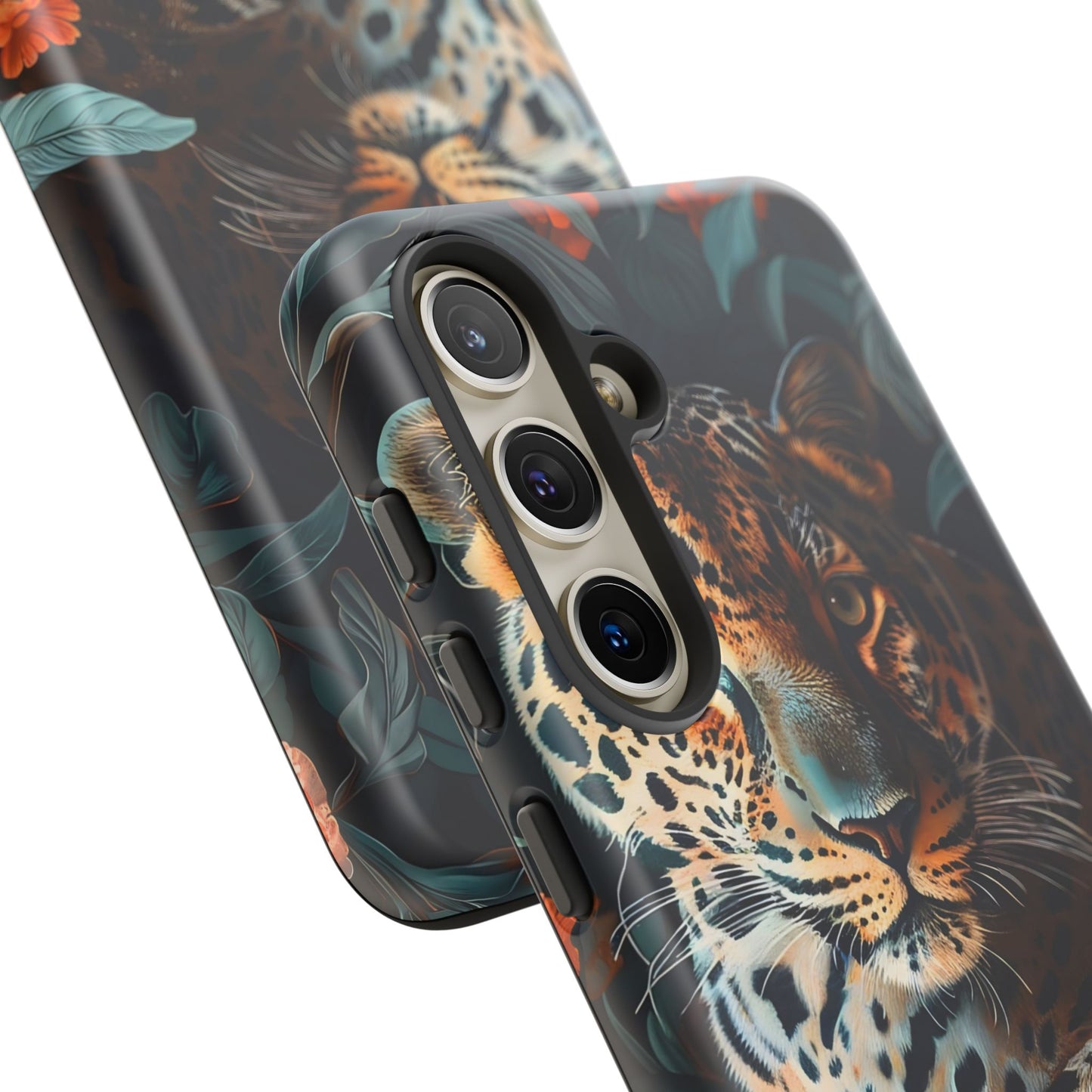 Wildlife Phone Case with Leopard Design | Tough Cases, Animal Prints, Floral Phone Cover, Gift for Nature Lovers, Unique Phone Accessories