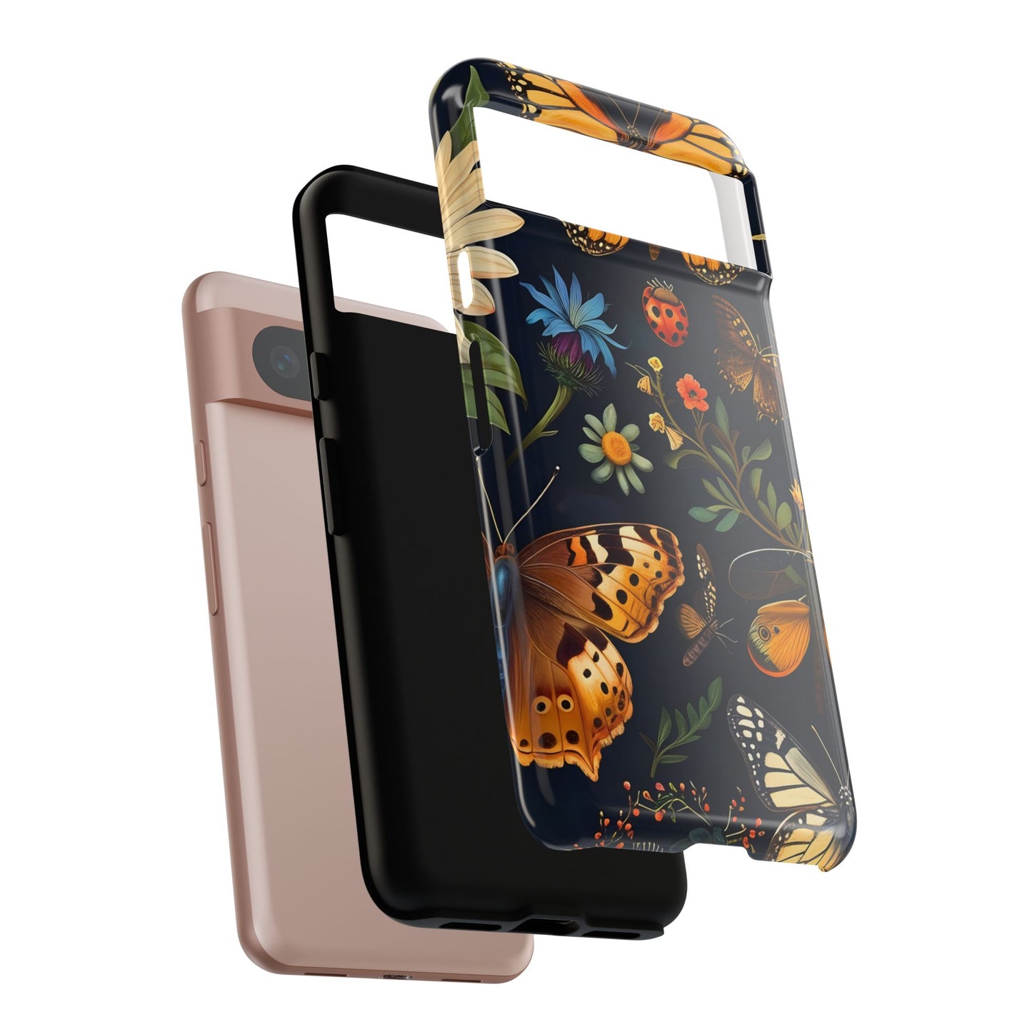 Nature-Inspired Phone Case | Floral Butterfly Design, Tough Phone Cover, Gift for Nature Lovers, Cute Butterfly Case, Home Decor