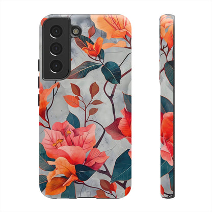 Floral Phone Case, Tough Cases, Flower Power, Gift for Her, Decorative Phone Cover, Trendy Accessories, Everyday Style