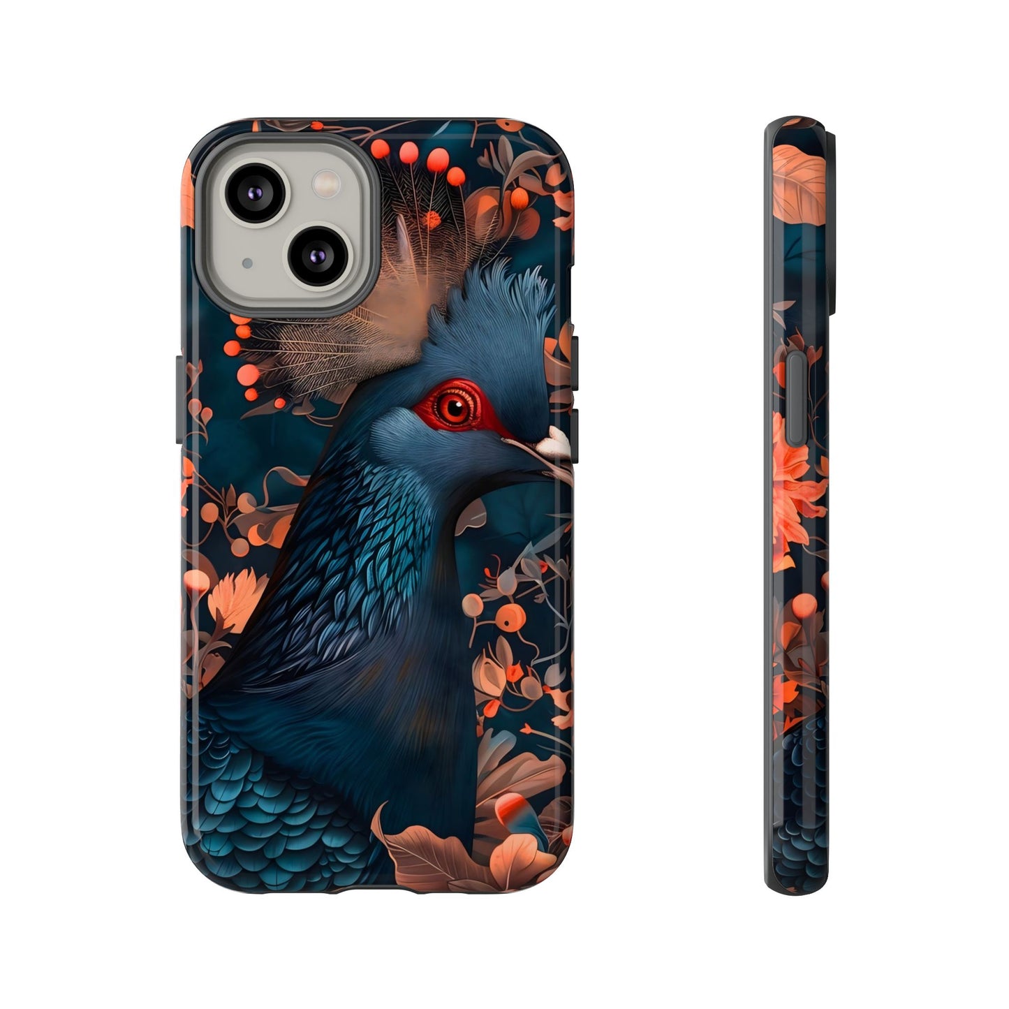 Vibrant Phone Case with Floral Peacock Design - Tough Cases, Artistic Phone Cover, Unique Gift for Nature Lovers, Stand Out Tech Accessory