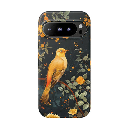 Floral Phone Case, Tough Cases with Bird Design, Nature Lover Gift, Stylish Protection, Birthday Present, Floral Phone Cover