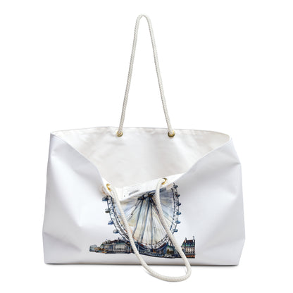 London Eye Weekender Bag | Travel Tote, Beach Bag, Overnight Bag, Vacation Carryall, Stylish Picnic Tote