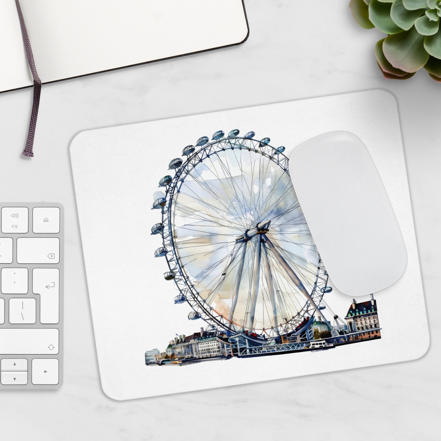 London Eye Mouse Pad - Perfect Gift for Travelers, Office Decor, Home Office Essentials, Desk Accessories, Unique Stationery