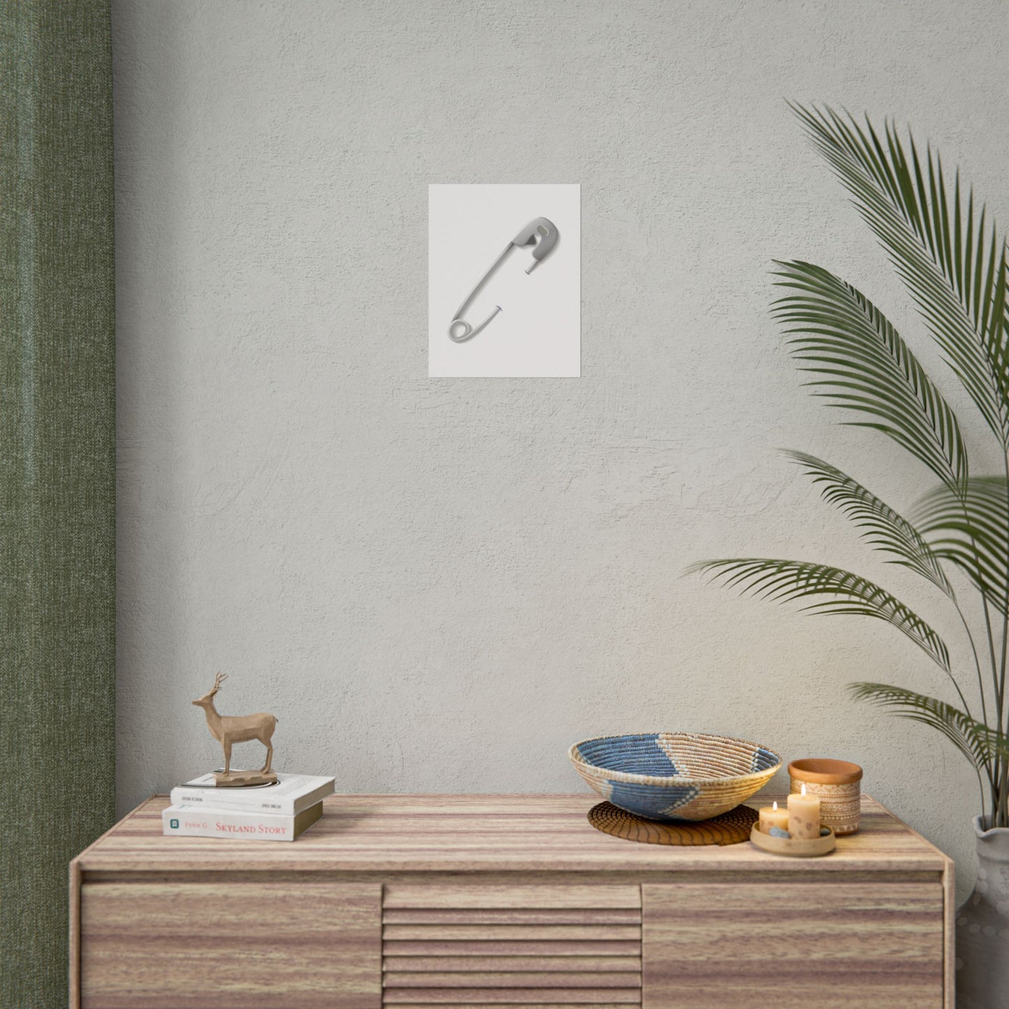 Minimalist Safety Pin Wall Art, Modern Decor, Unique Gift, Home Aesthetic, Art Print, Rolled Poster, Contemporary Interior Design