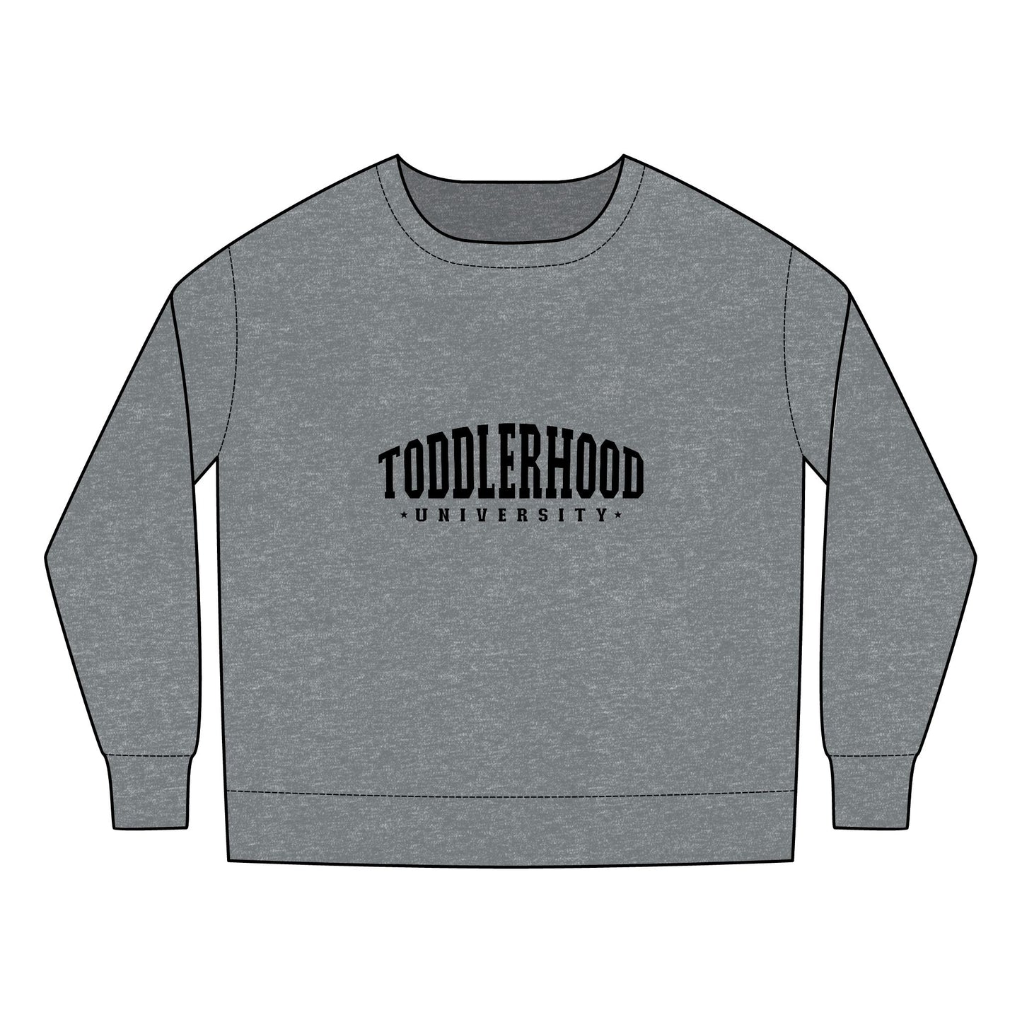 Toddlerhood University Sweatshirt - Toddler Hood - Funny Little Gangster Toddler Design - Cute Kids Crewneck for Learning & Play
