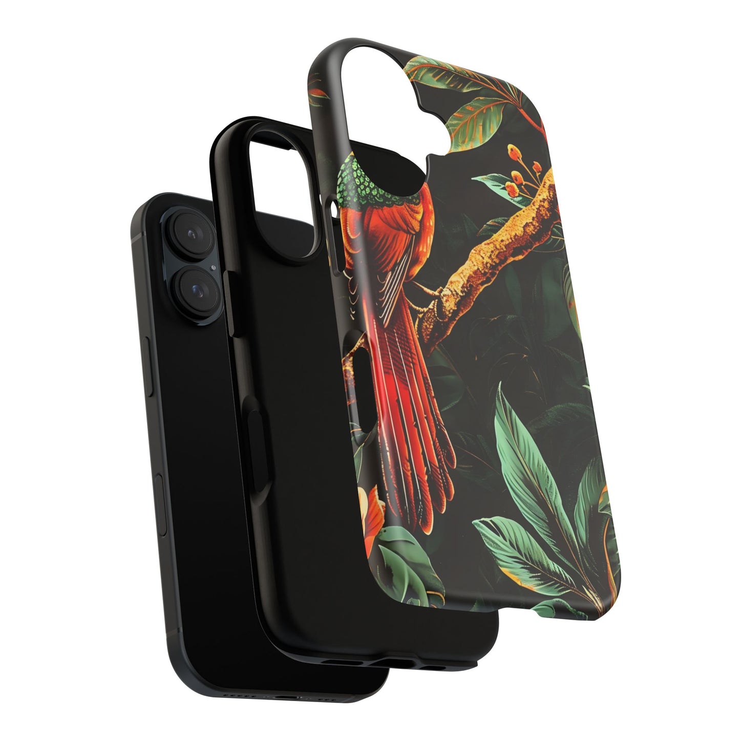 Tough Cases for Nature Lovers, Tropical Bird Phone Case, Eco-Friendly Cover, Gift for Bird Watchers, Vibrant Floral Design