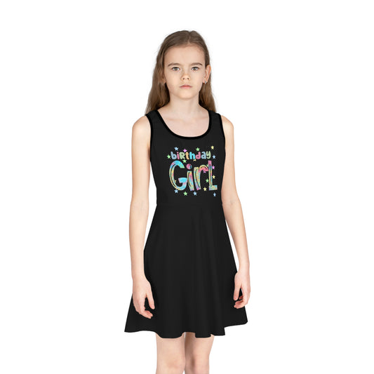 Sleeveless Sundress for Girls - Animal Print Birthday Girl Sublimation Design