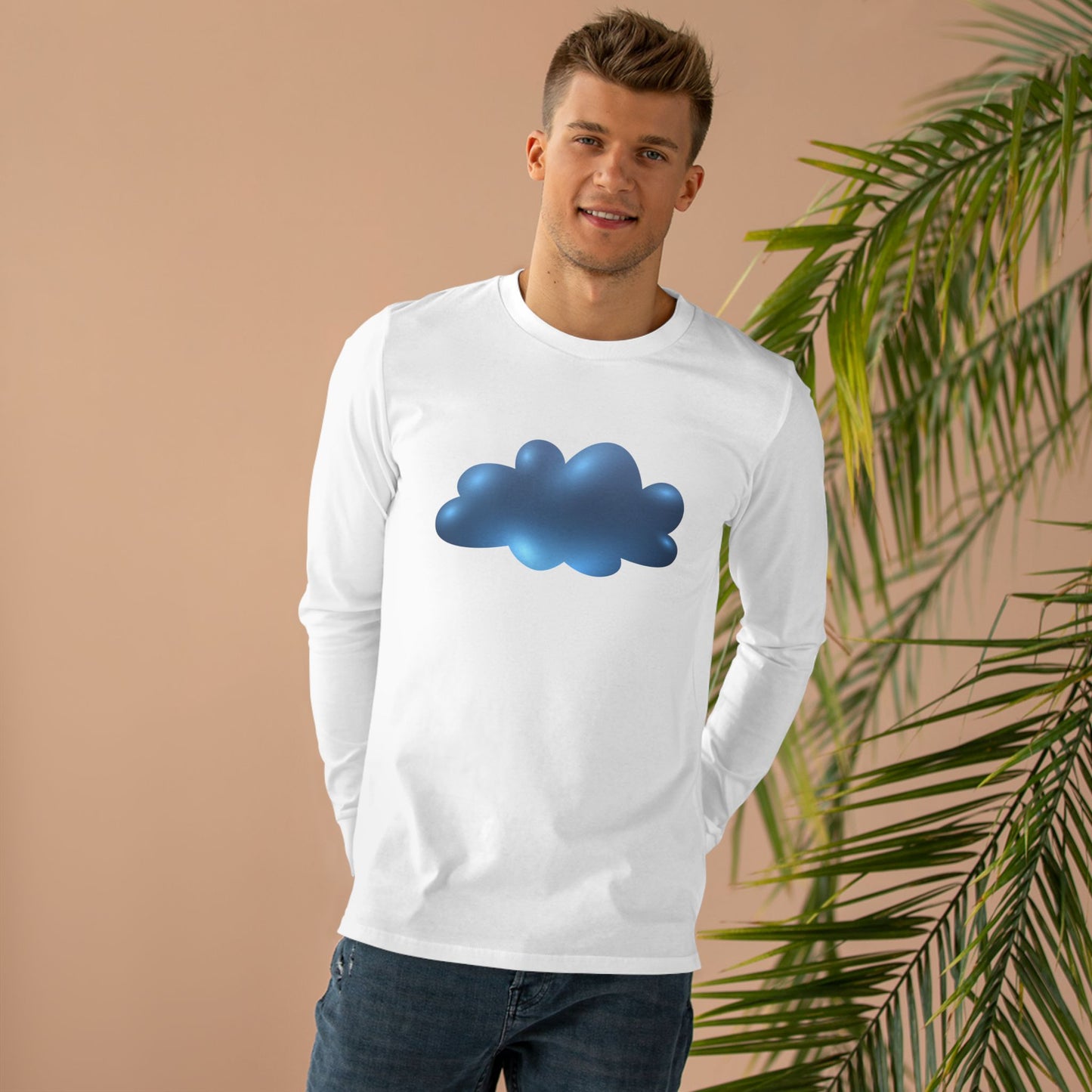 Men’s Base Longsleeve Tee - Serene Cloudscape - Dreamy Cloud