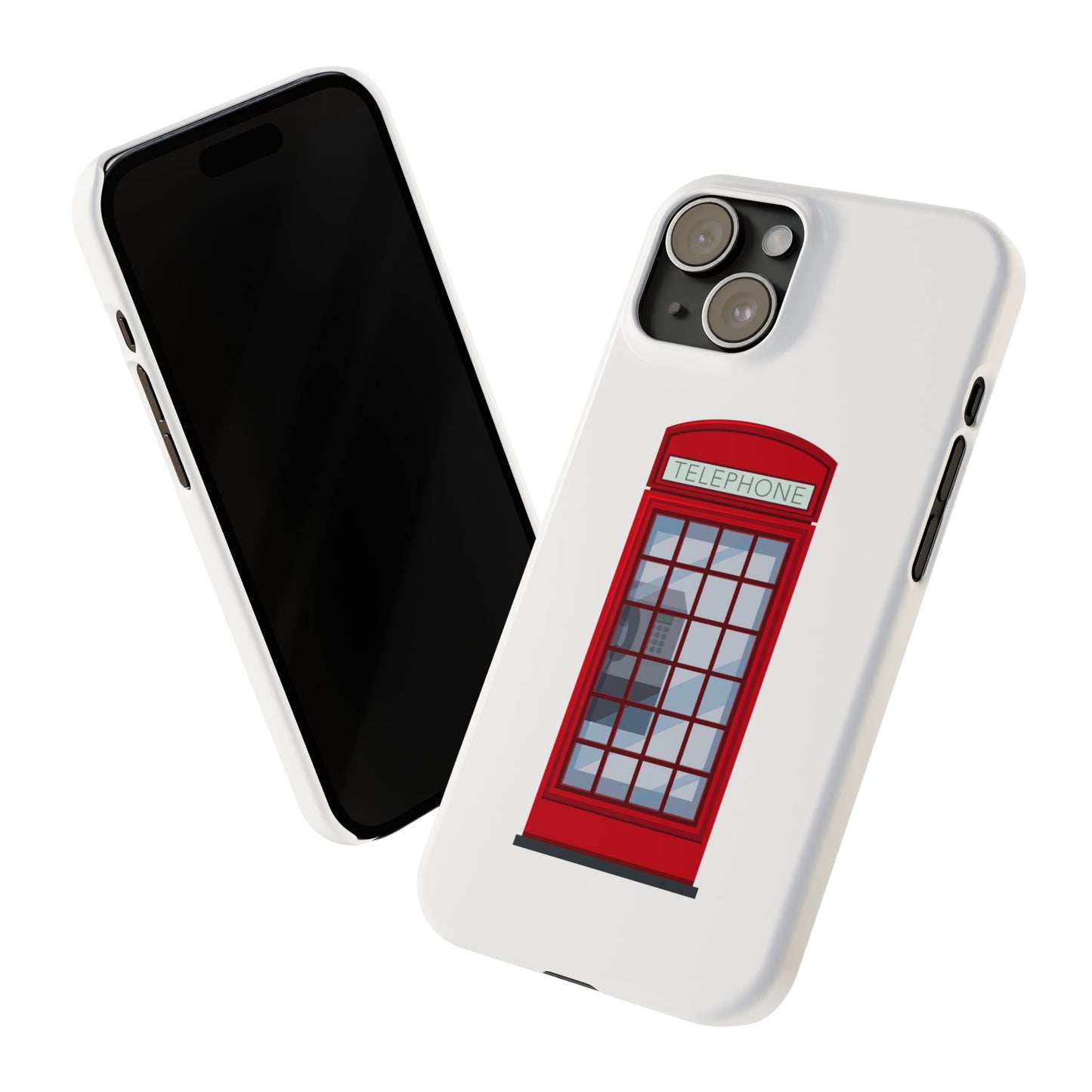 British Phone Booth Slim Phone Cases, Retro Phone Case for Travelers, Cool Cellphone Accessory, Gift for Brits, London Theme Tech Gear