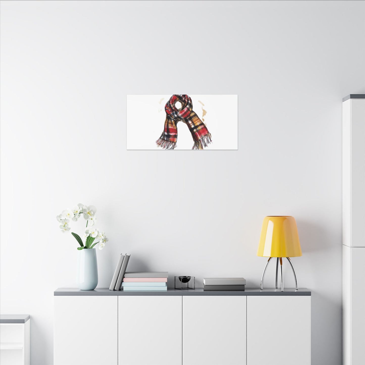 Autumn Scarf Canvas Art Print | Cozy Home Décor, Gift for Fall Lovers, Seasonal Wall Art, Unique Interior Design
