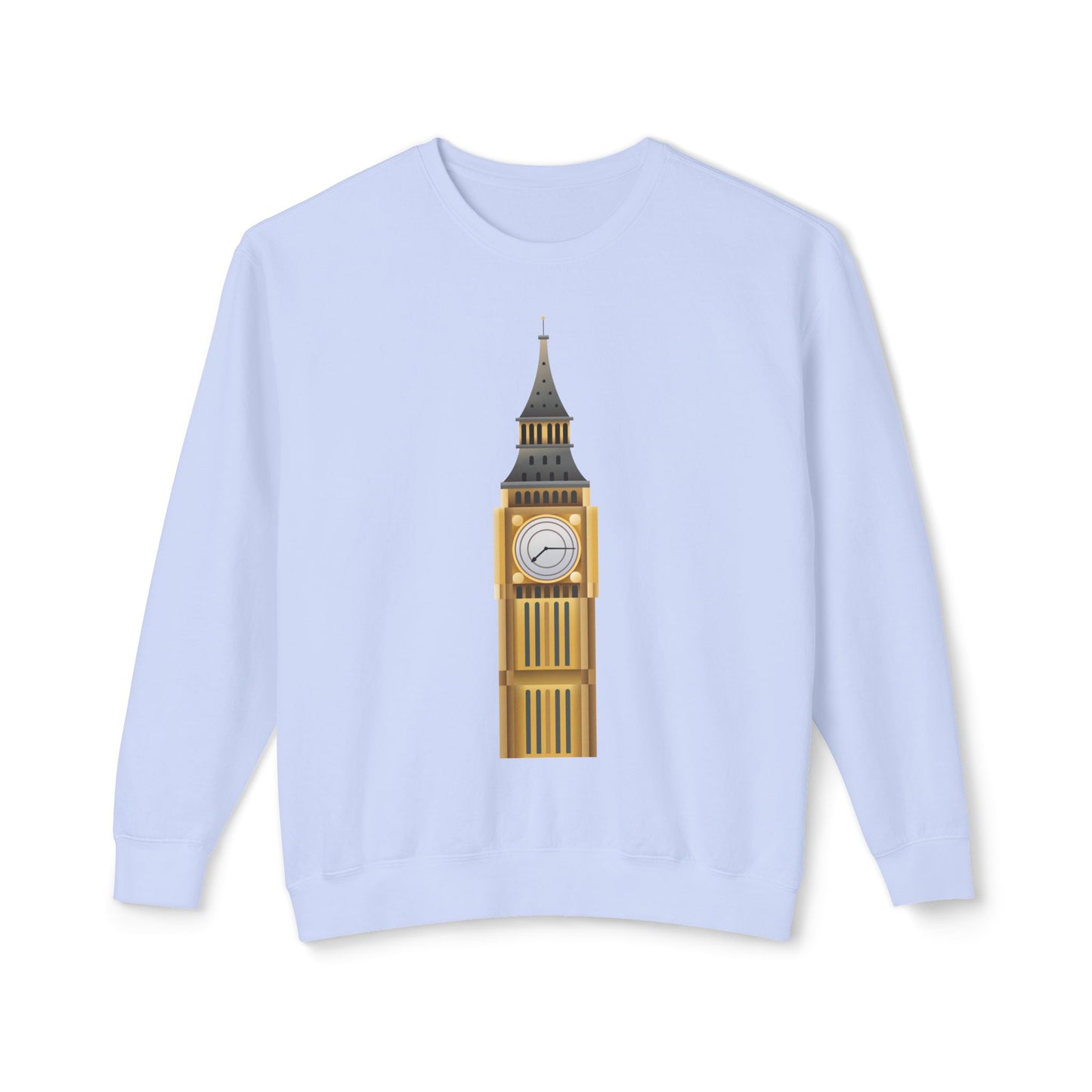 Unisex Lightweight Crewneck Sweatshirt - Iconic Big Ben Clock Tower Design