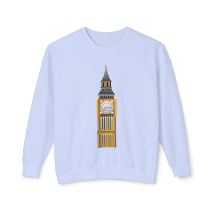 Unisex Lightweight Crewneck Sweatshirt - Iconic Big Ben Clock Tower Design