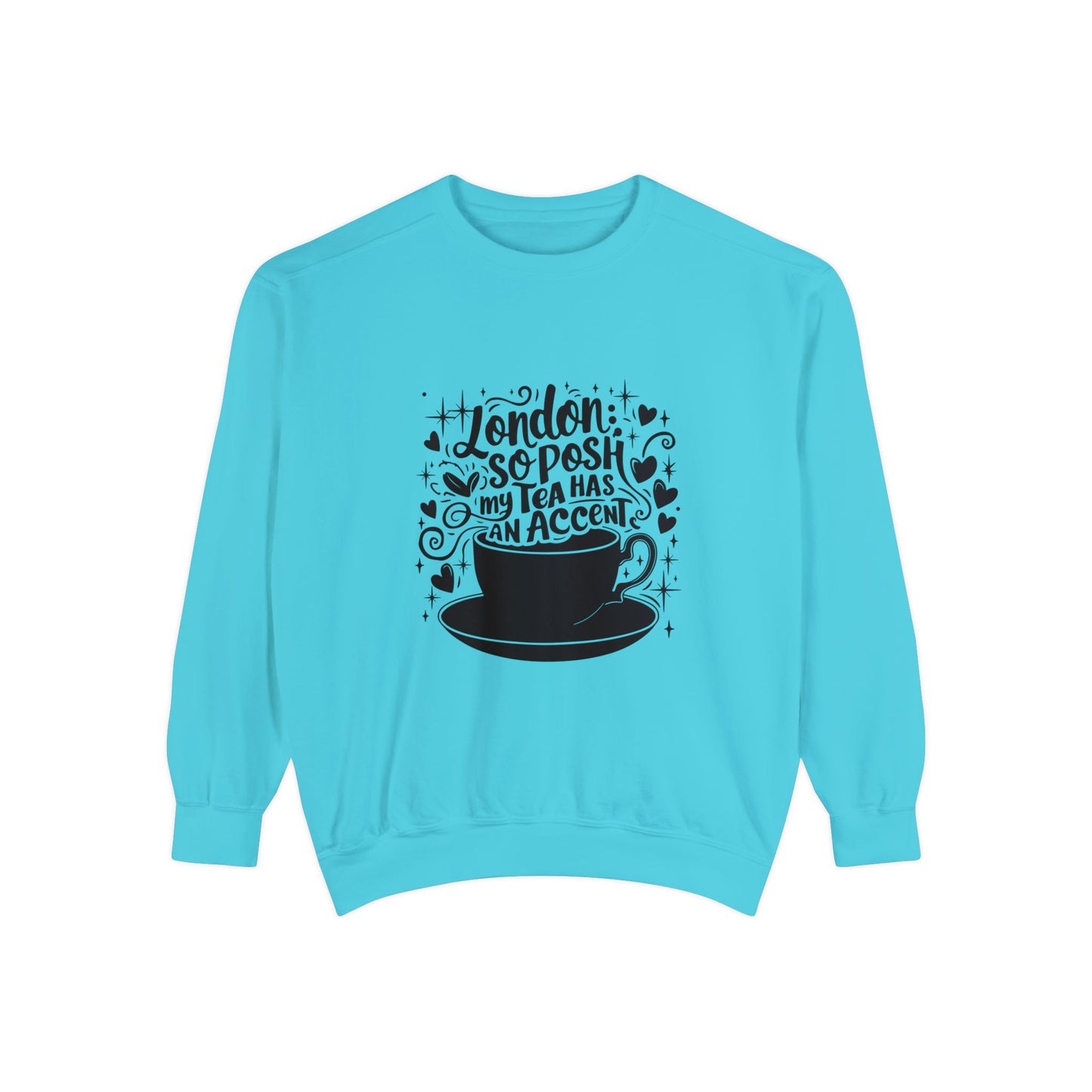 Unisex Garment-Dyed Sweatshirt Trendy - London's Nostalgic Tea