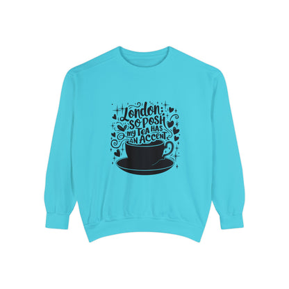 Unisex Garment-Dyed Sweatshirt Trendy - London's Nostalgic Tea