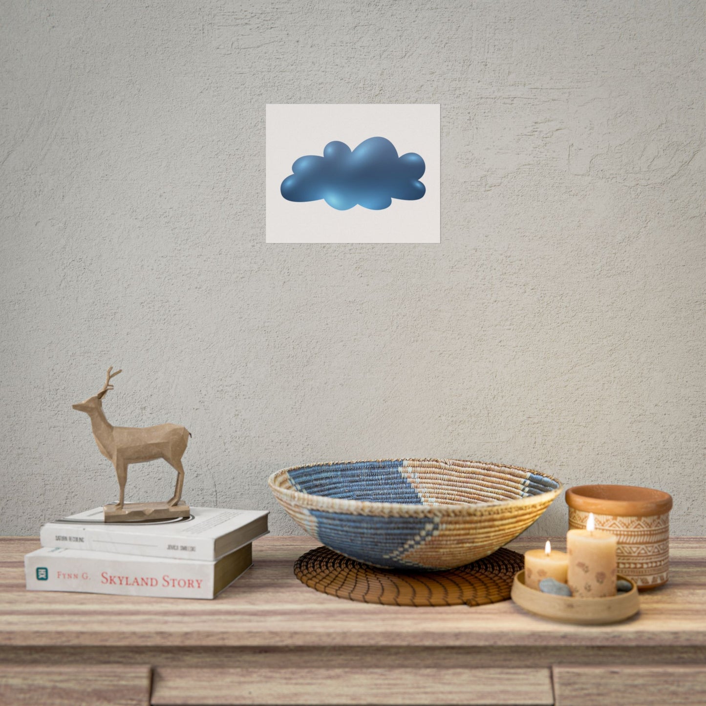 Blue Cloud Art Print, Minimalist Wall Decor, Kids Room Wall Art, Nursery Poster, Aesthetic Home Decor, Modern Art Print