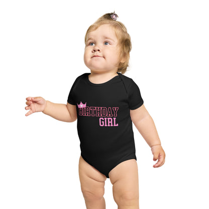 Birthday Girl Short Sleeve Baby Bodysuit - Cute Infant outfit for Celebrations