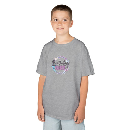 Kids Tee  - Pink and Black Leopard Birthday Girl Graphic