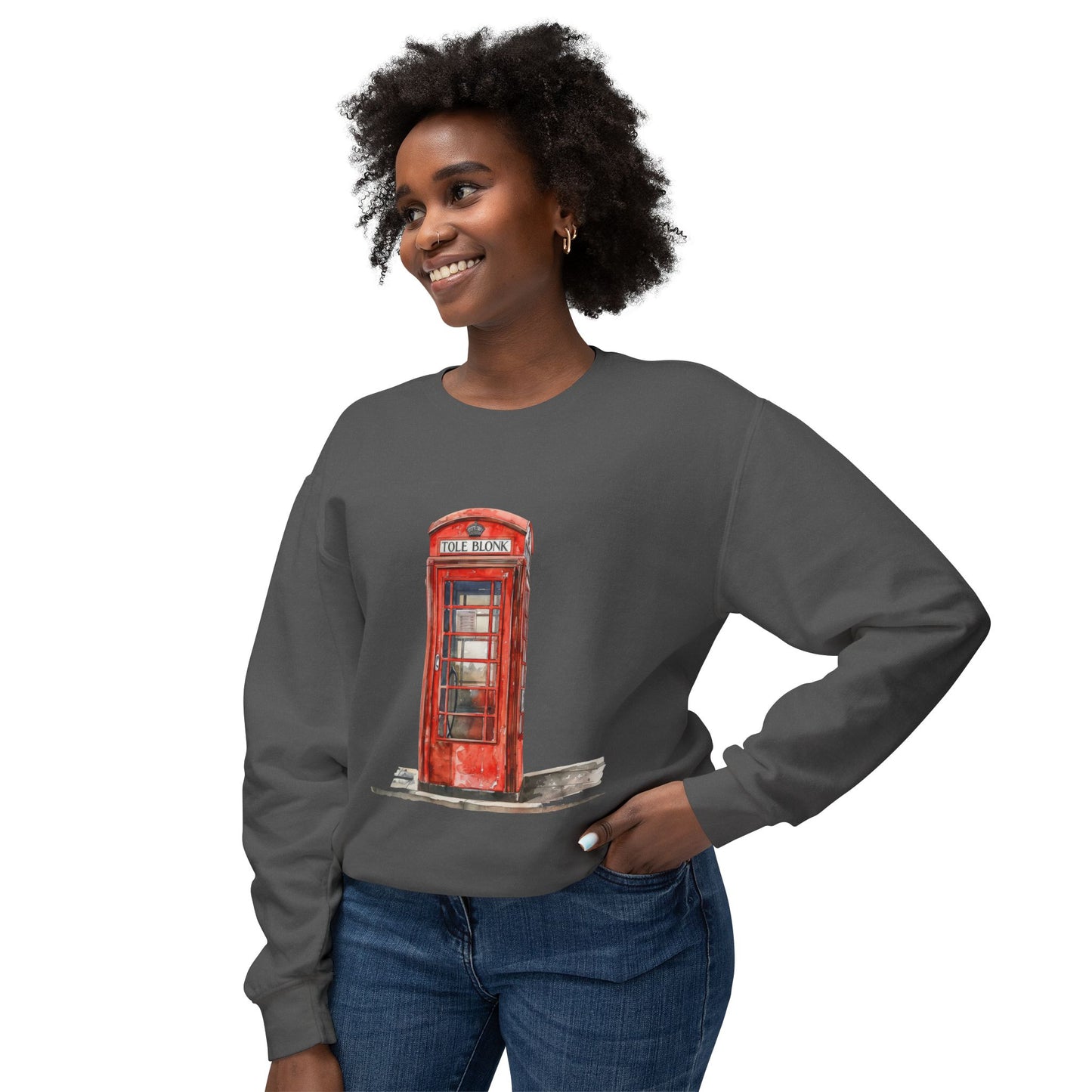 Unisex Lightweight Crewneck Sweatshirt - British Public Telephone