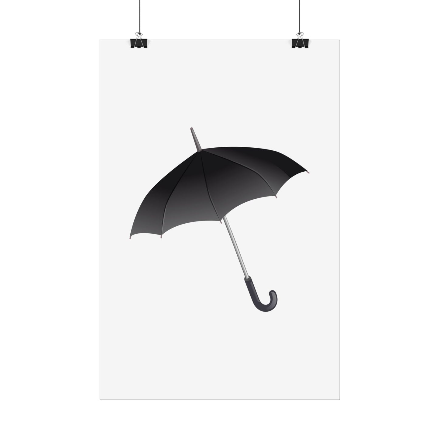 Minimalist Umbrella Wall Art, Chic Home Decor Print, Stylish Poster, Rental Friendly Artwork, Black Umbrella Decor