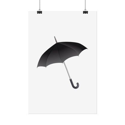 Minimalist Umbrella Wall Art, Chic Home Decor Print, Stylish Poster, Rental Friendly Artwork, Black Umbrella Decor