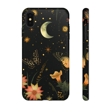 Floral Phone Case - Tough Cases with Moon and Butterflies, Bohemian Chic, Gift for Nature Lovers, Unique Tech Accessories, Stylish [...]