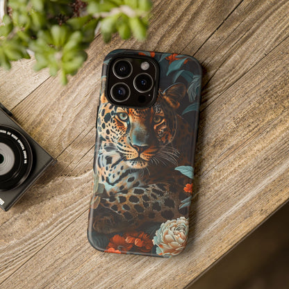 Wildlife Phone Case with Leopard Design | Tough Cases, Animal Prints, Floral Phone Cover, Gift for Nature Lovers, Unique Phone Accessories