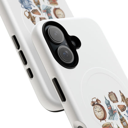 Tough Magnetic Phone Case with Vintage Clock Design, Durable Tech Accessories for Gift, Daily Use, Unique Style
