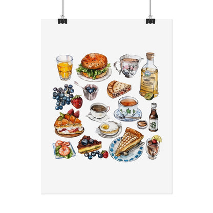 Foodie Wall Art Print, Kitchen Decor, Gourmet Food Poster, Culinary Art for Food Lovers, Cafe Aesthetic Home Decor