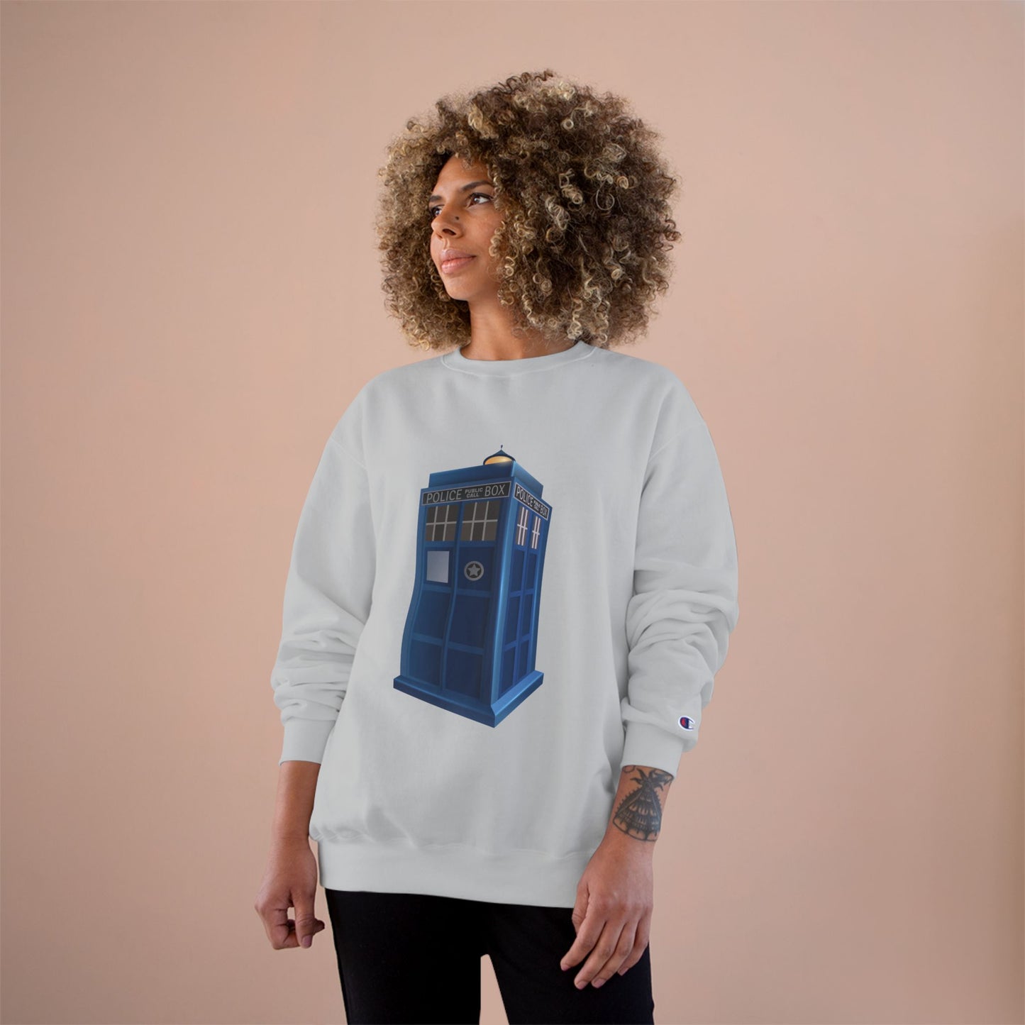 Champion Sweatshirt - British Police Public Call Box - Iconic TARDIS Design