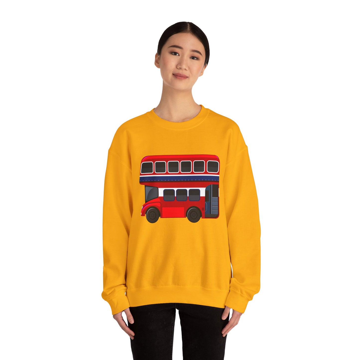 Unisex Heavy Blend™ Crewneck Sweatshirt - The Heart of London - Red Double-Decker Bus