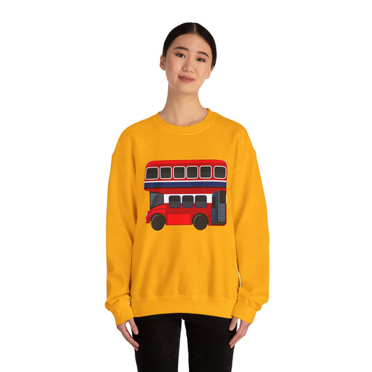 Unisex Heavy Blend™ Crewneck Sweatshirt - The Heart of London - Red Double-Decker Bus