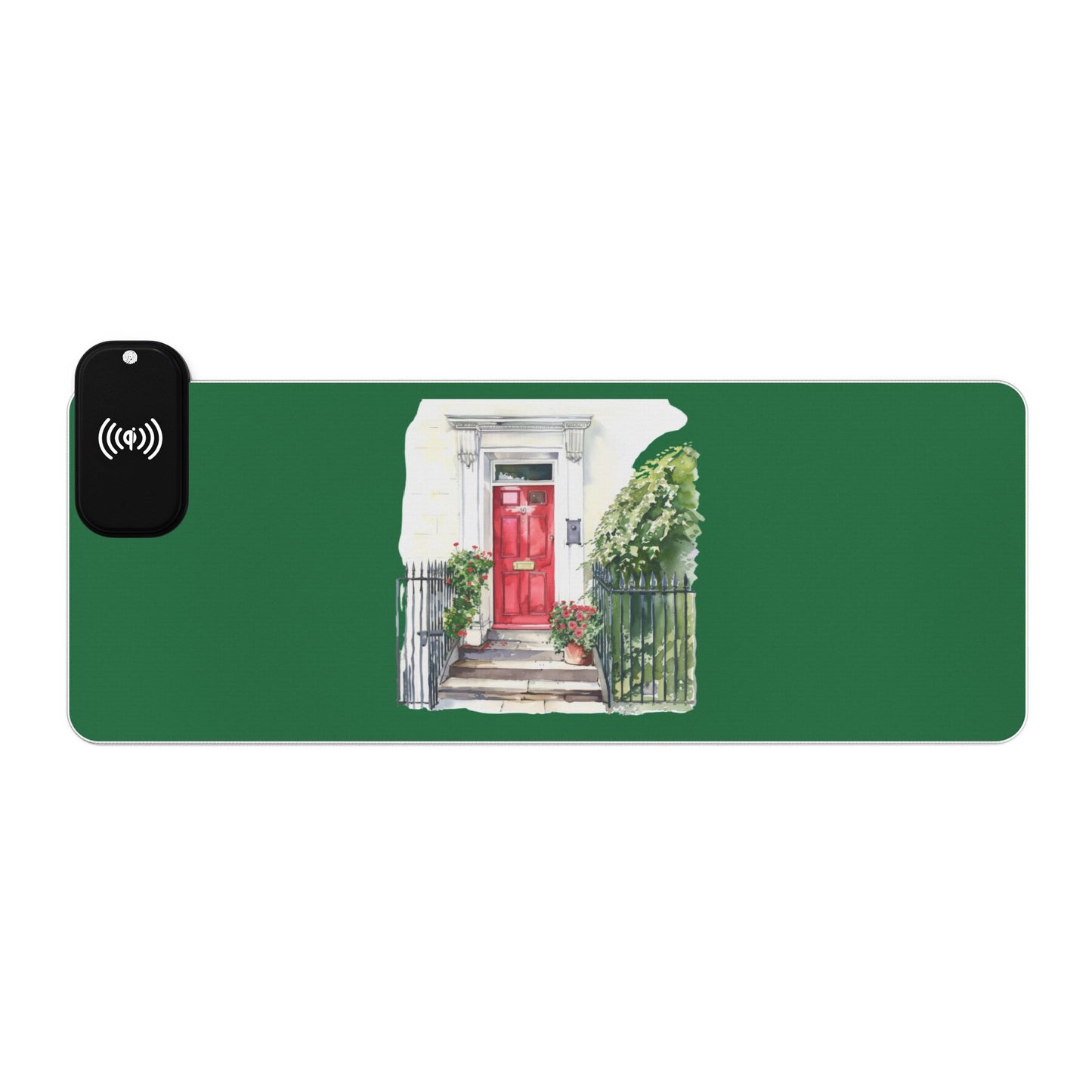 Red Door Housefront - British Beauty - LED Gaming Mouse Pad with Wireless Charging, Perfect Accessory for Gamers, Desk Decor, Tech Enthusiasts, Holiday Gift Idea,Functional Gadget