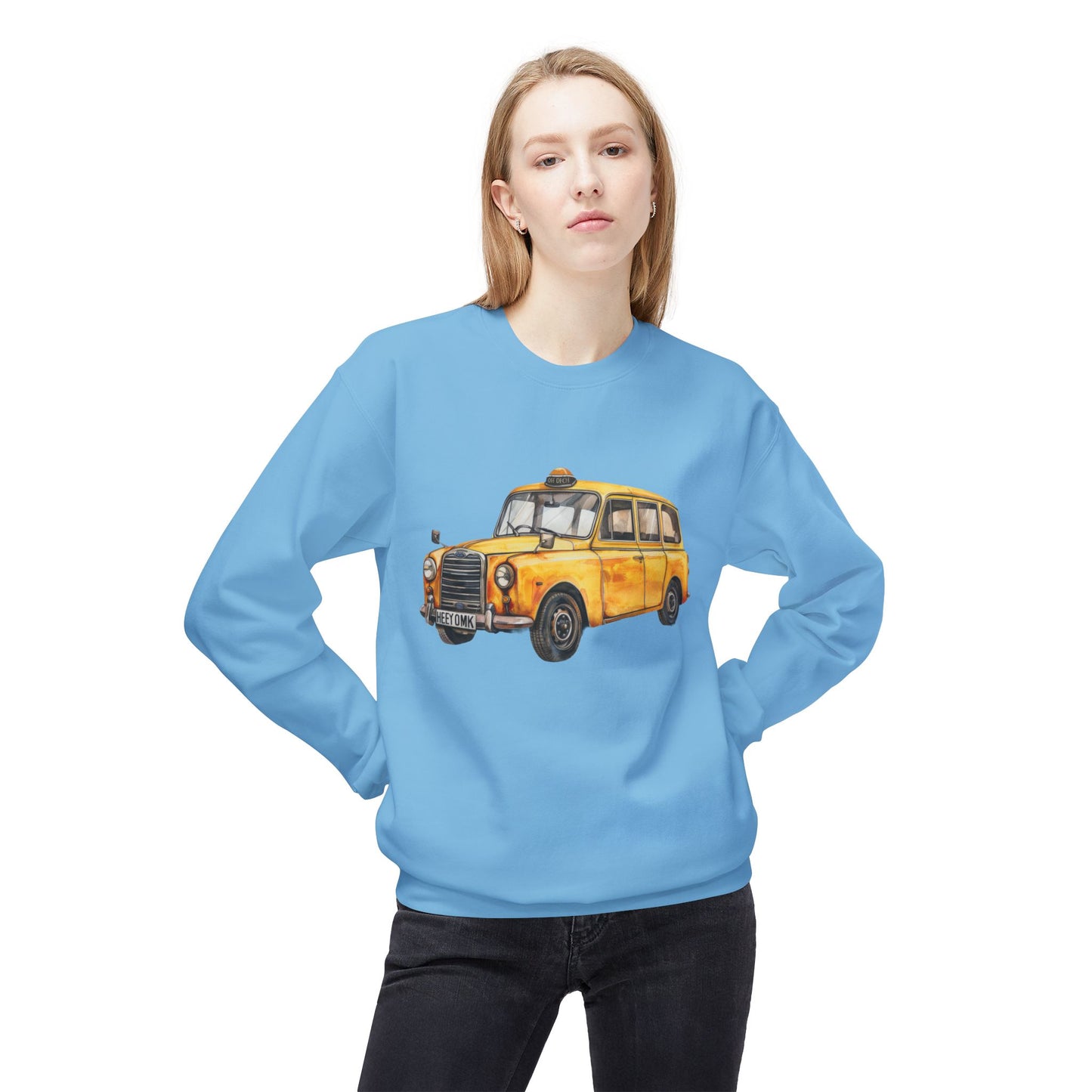Unisex Midweight Softstyle Fleece Crewneck Sweatshirt - Trendy Vintage British Car