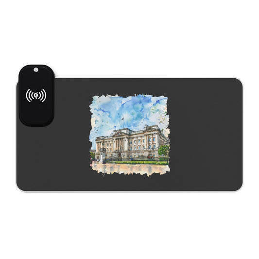 Buckingham Palace Sketch - LED Gaming Mouse Pad with Wireless Charging - Vibrant Desk Accessory for Gamers, Ideal for Home Office Decor, Perfect Gift for Gamers, [...]