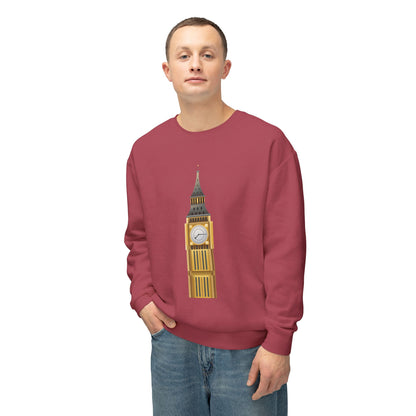 Unisex Lightweight Crewneck Sweatshirt Trendy - Iconic Big Ben Clock Tower
