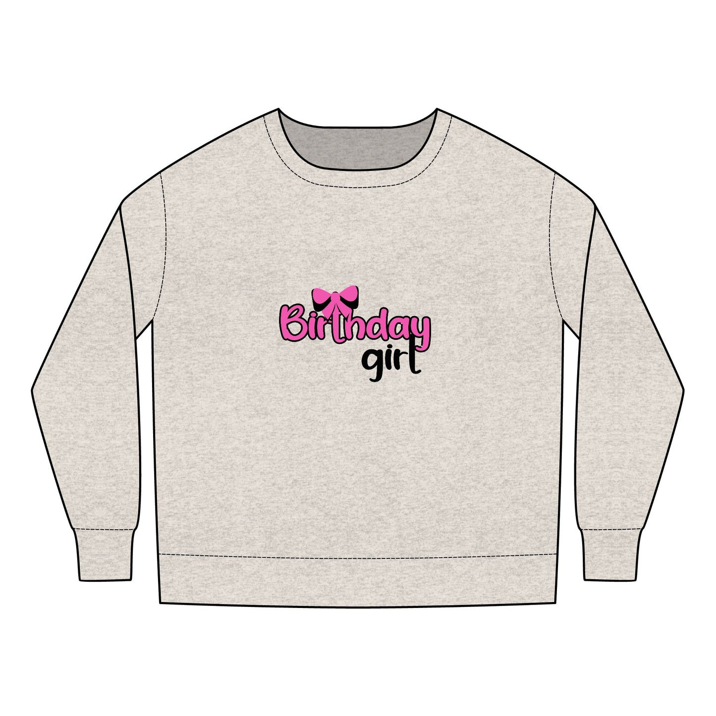Toddler  Sweatshirt  - Birthday Girl Leopard Pattern Rainbow PNG