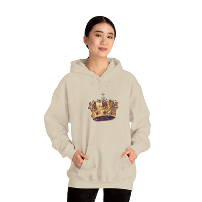 Unisex Heavy Blend™ Hooded Sweatshirt - British Royal Crown - Symbol of Regal Elegance and Authority