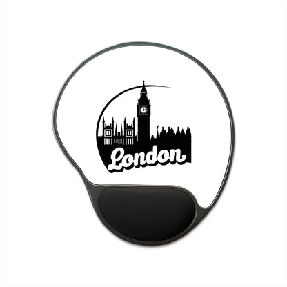 London Skyline Mouse Pad with Wrist Rest, Ergonomic Office Accessory, Computer Desk Gift, London Lover Decor, Productivity Tool