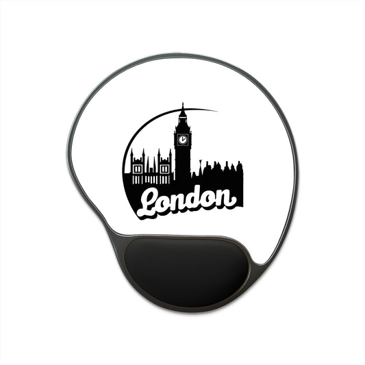 London Skyline Mouse Pad with Wrist Rest, Ergonomic Office Accessory, Computer Desk Gift, London Lover Decor, Productivity Tool