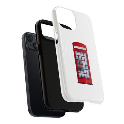 Vintage Phone Booth Magnetic Case, Tough Phone Cover, Unique Gift for Travelers, Retro Phone Accessories, Fun Custom Case