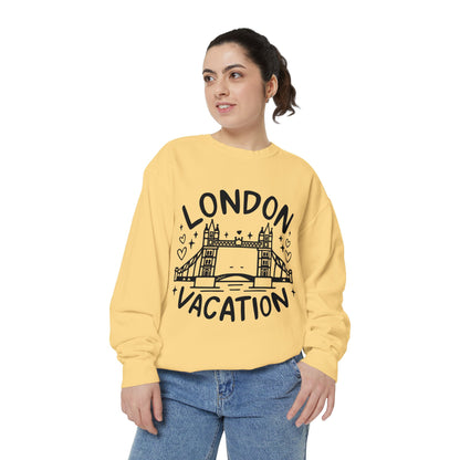 Unisex Garment-Dyed Sweatshirt - London's Vacation