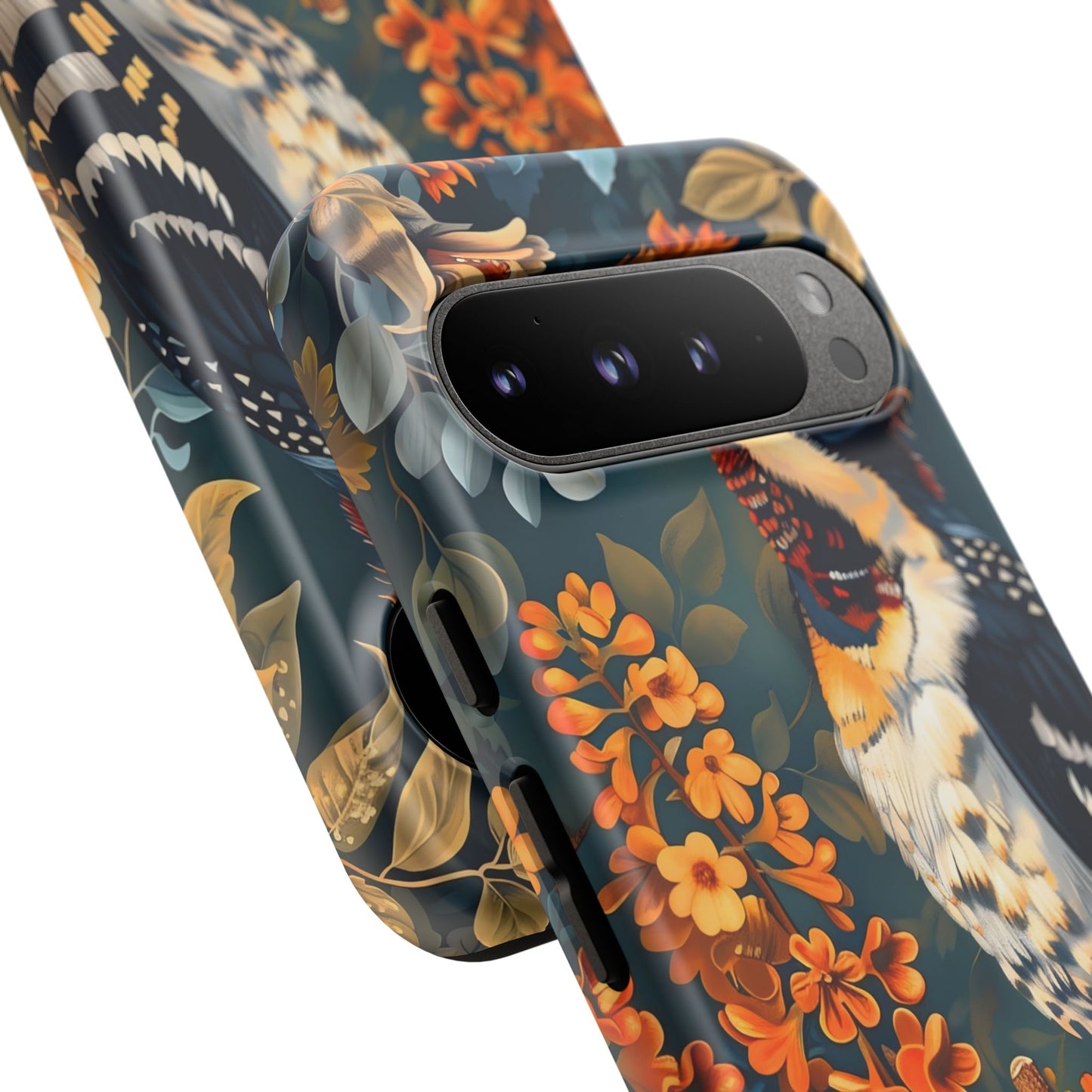 Tough Cases: Floral Bird Phone Case, Vintage Style Cover, Nature Lover Gift, Botanical Design, Spring Inspire Fashion