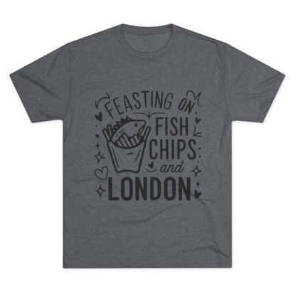 Fish Chips and London Cozy Unisex Tri-Blend Crew Tee