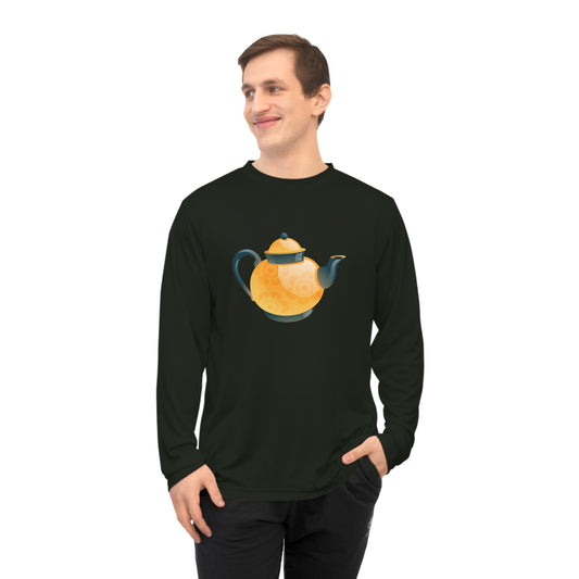 Unisex Performance Long Sleeve Shirt - Classic British Tea Kettle - Timeless Elegance in Tea Time