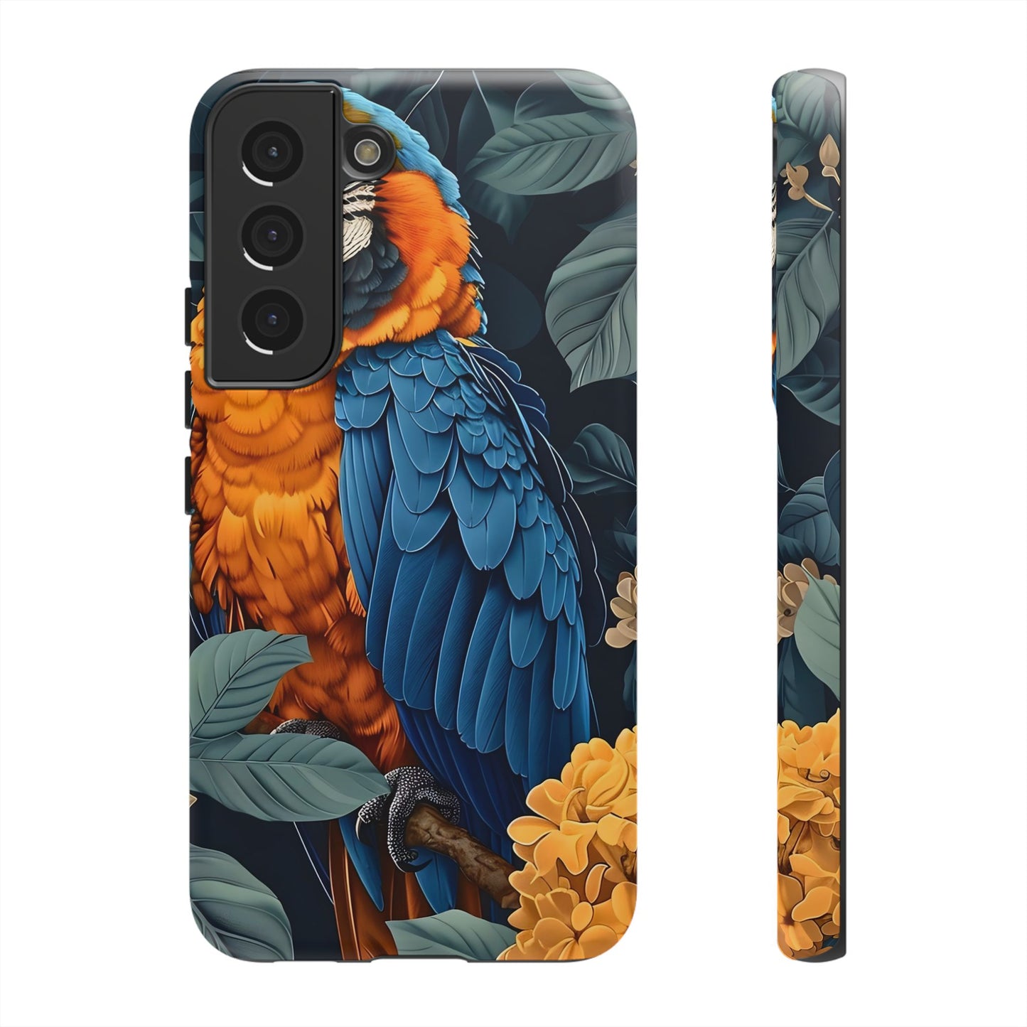 Tropical Parrot Phone Case - Tough Cases, Colorful Phone Cover, Nature Lover Gift, Floral Design, Bird Lover Accessory