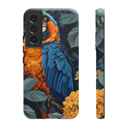 Tropical Parrot Phone Case - Tough Cases, Colorful Phone Cover, Nature Lover Gift, Floral Design, Bird Lover Accessory