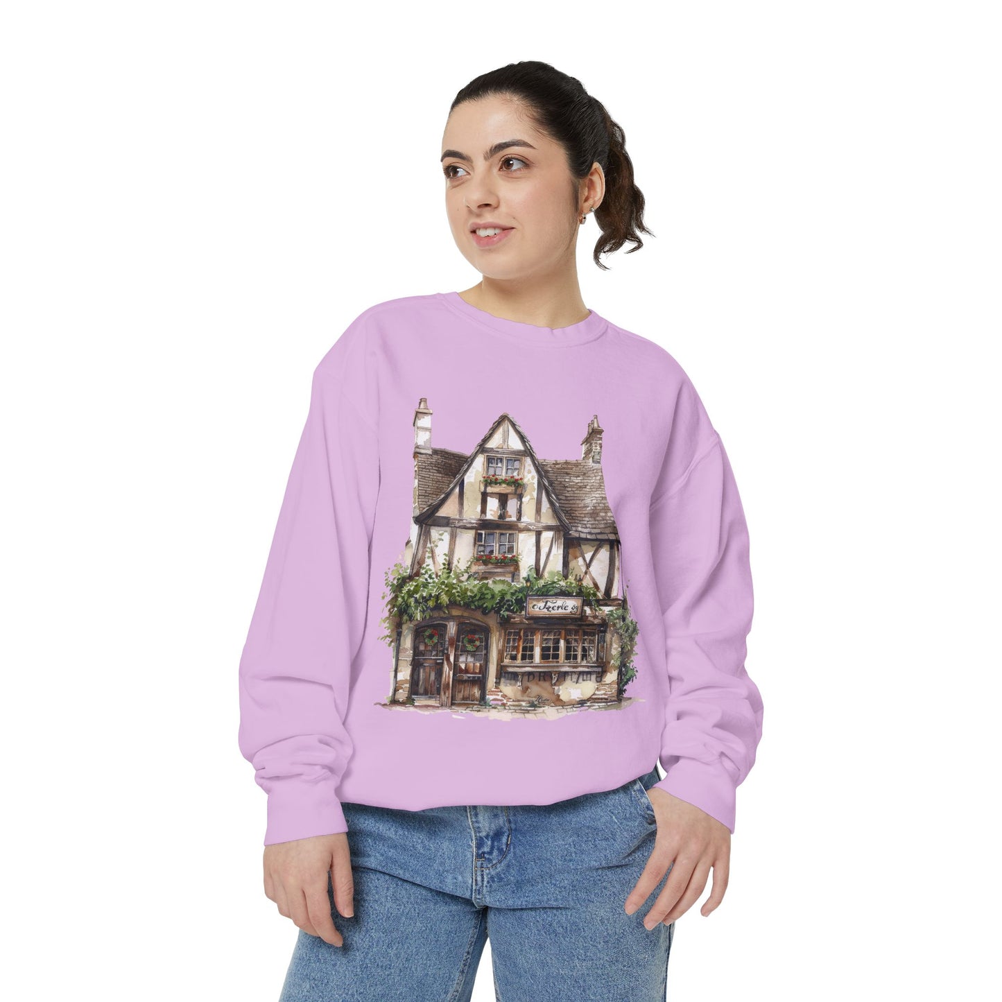 Unisex Garment-Dyed Sweatshirt - British Village Houses