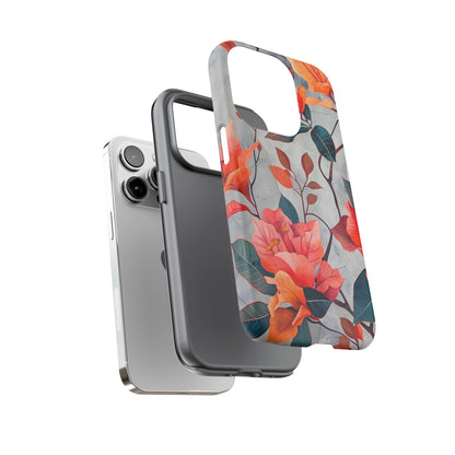Floral Phone Case, Tough Cases, Flower Power, Gift for Her, Decorative Phone Cover, Trendy Accessories, Everyday Style